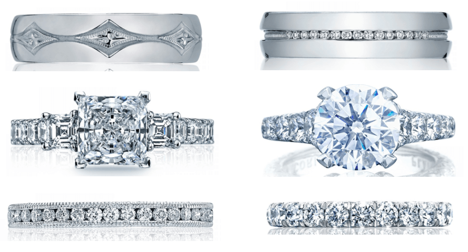 Selectiond from TACORI's bridal jewelry offered at Merry Richards Jewelers