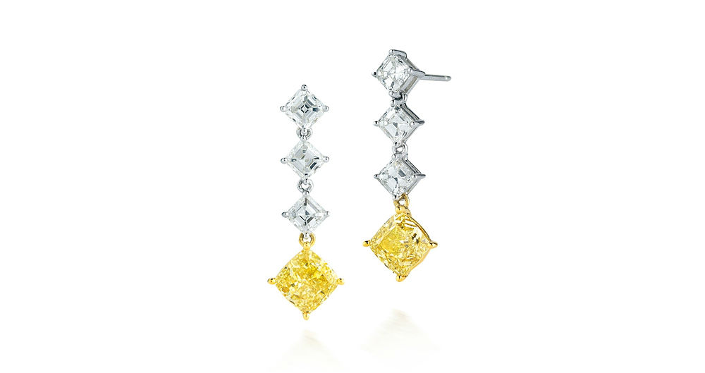 Merry Richards Chandelier Earrings with Princess Cut Diamonds