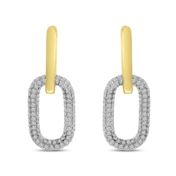 E10584 - EA- 14K YG DIA GOLD LINK EARRING D=.81CTS