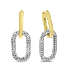 E10584 - EA- 14K YG DIA GOLD LINK EARRING D=.81CTS thumbnail 2