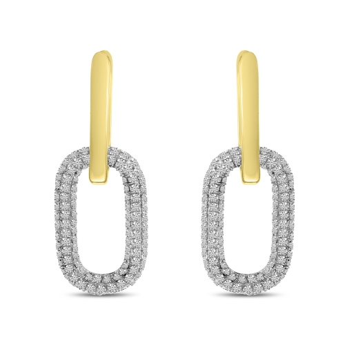 E10584 - EA- 14K YG DIA GOLD LINK EARRING D=.81CTS