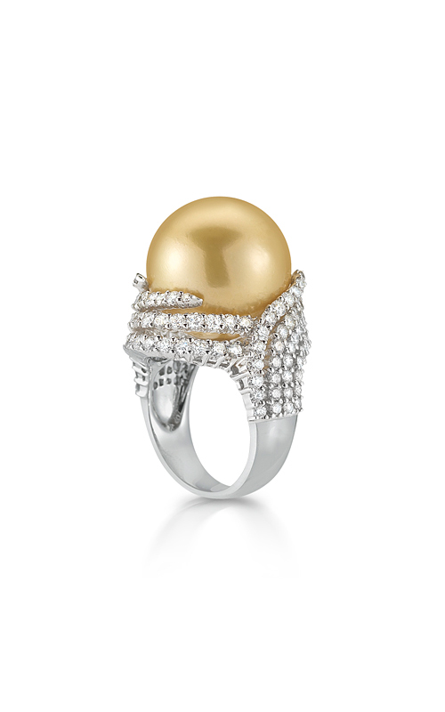 Golden South Sea Pearl and Diamond Ring