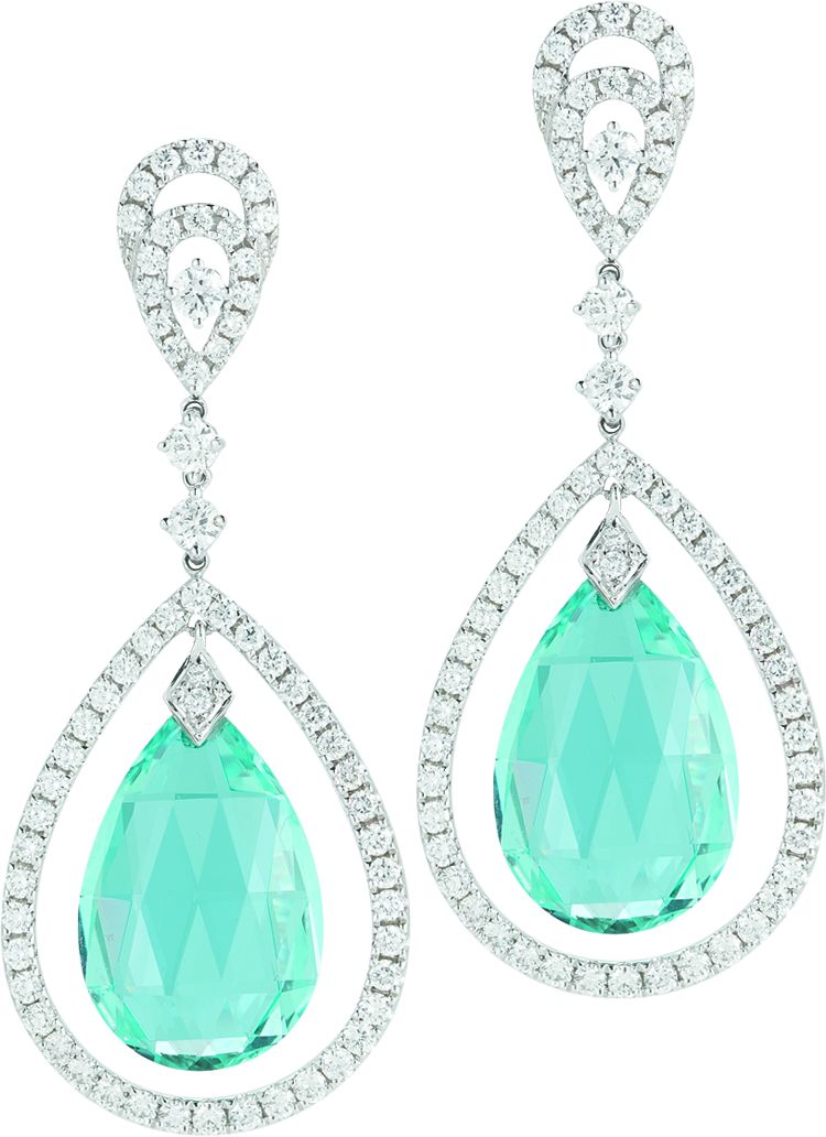 Aquamarine and Diamond Earrings Aquamarine and Diamond Earrings