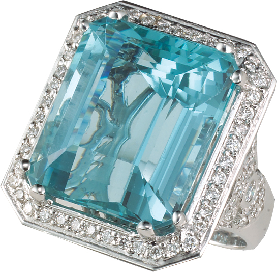 Aquamarine and Diamond Ring Aquamarine and Diamond Ring