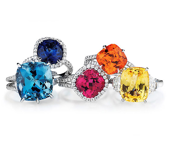 Color Stone and Diamond Rings Color Stone and Diamond Rings