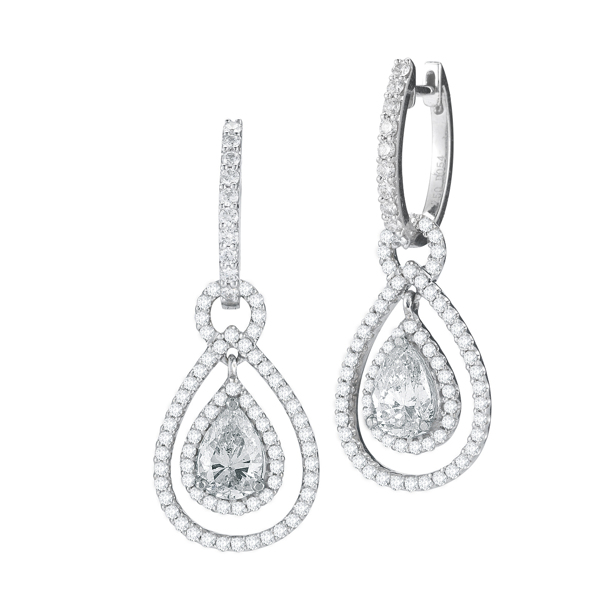 18K White Gold Diamond Earrings 18K White Gold Diamond Earrings