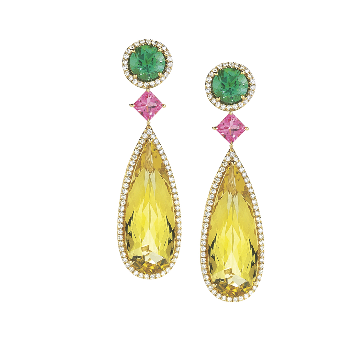 18K Yellow Gold Fancy Drop Earrings 18K Yellow Gold Fancy Drop Earrings