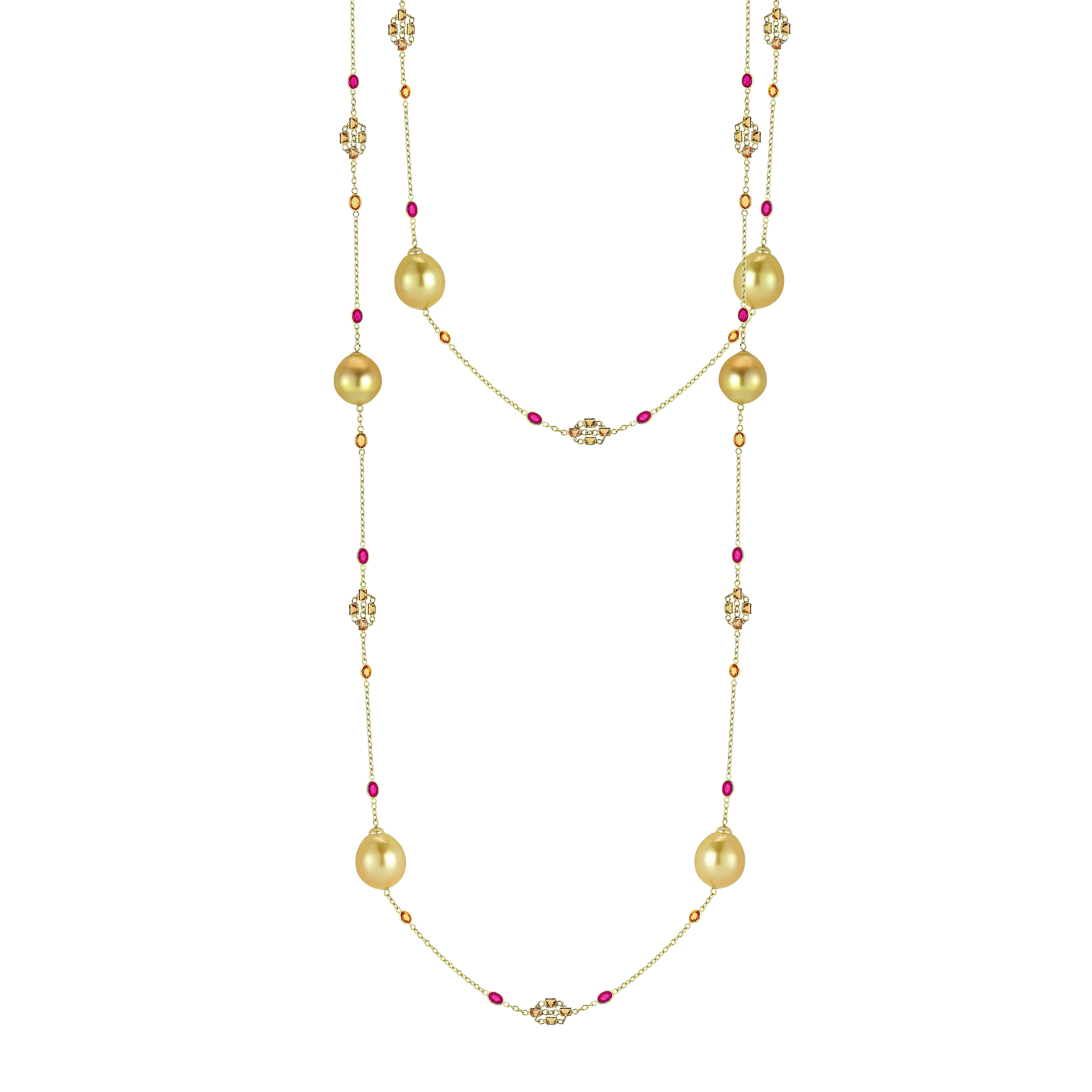 18K Gold Necklace With South Sea Pearls 18K Gold Necklace With South Sea Pearls