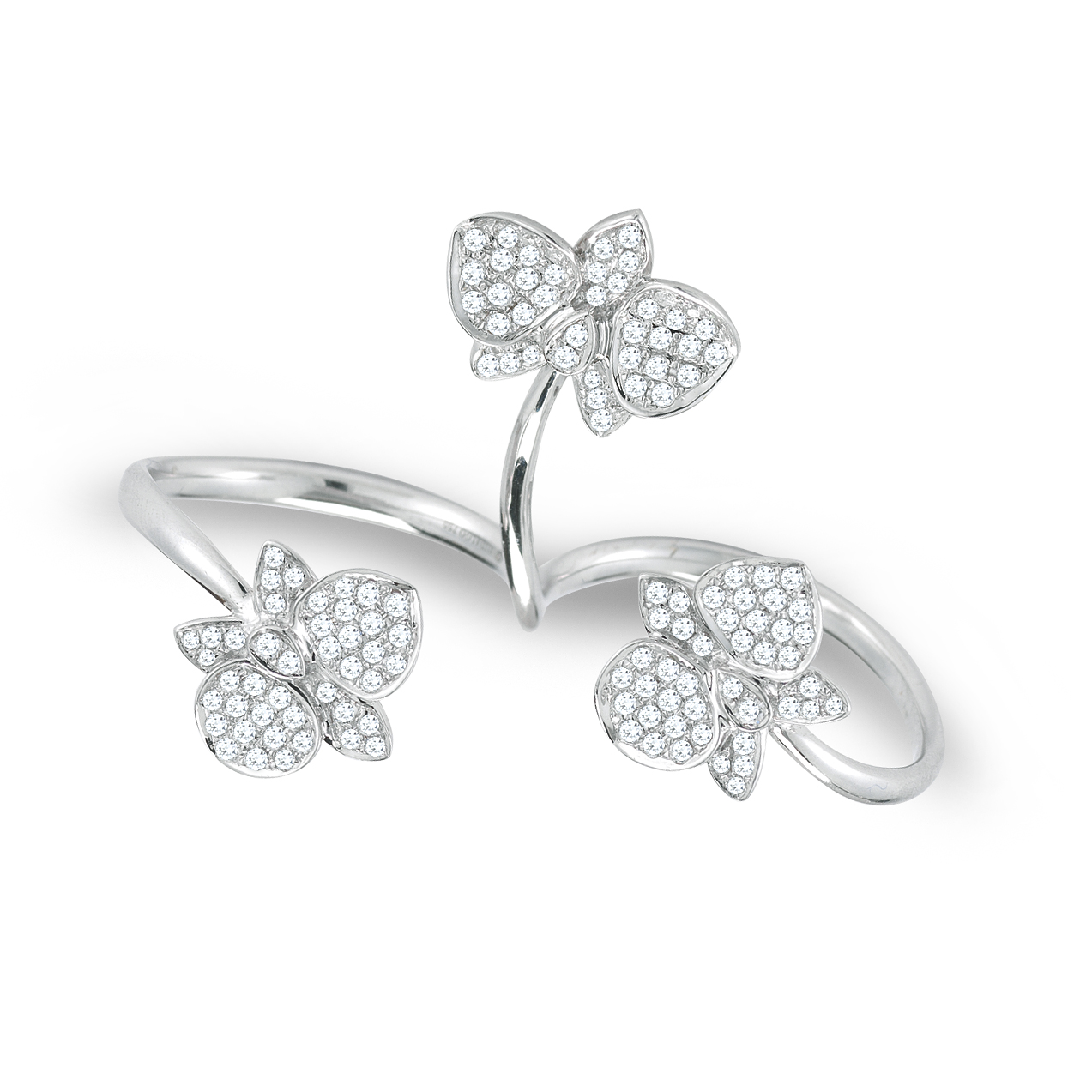 18K White Gold Diamond Butterfly Ring 18K White Gold Diamond Butterfly Ring