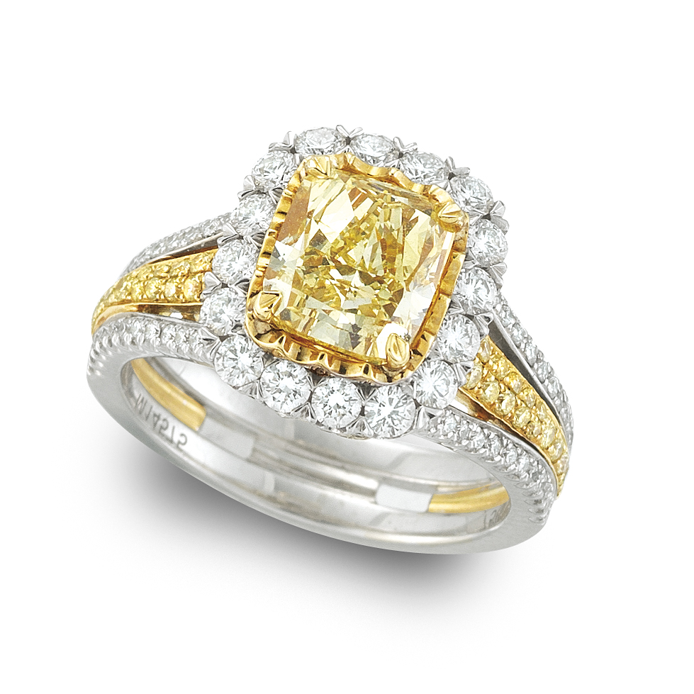 18K White/Yellow Gold Fancy Yellow Diamond Ring 18K White/Yellow Gold Fancy Yellow Diamond Ring