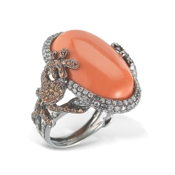Coral and Diamond Ring thumbnail 1