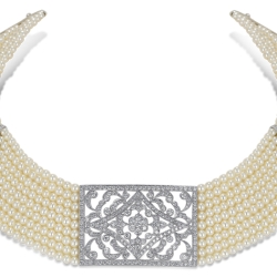 Vintage diamond and Pearl Necklace thumbnail 1