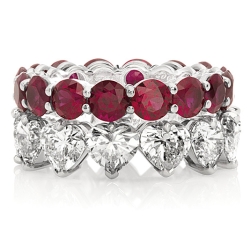Ruby and Diamond Eternity Band thumbnail 1