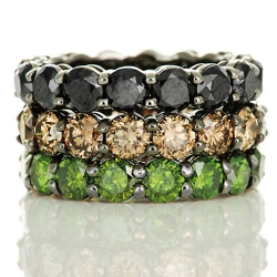 Stackable Sapphire, Cognac Diamond, and Tsavorite Eternity Bands thumbnail 1