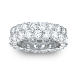 14K White Gold Diamond Wedding Band thumbnail 1