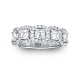 18K White Gold Diamond Wedding Band thumbnail 1
