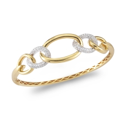 18K Yellow Gold Diamond Bangle thumbnail 1