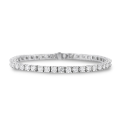 14k white gold natural 7.13 ct diamond Tennis Bracelet thumbnail 1