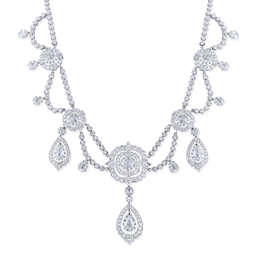 18k white gold diamond necklace 10.13cts