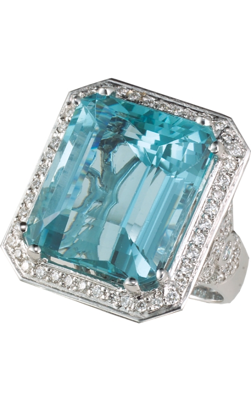 Aquamarine and Diamond Ring