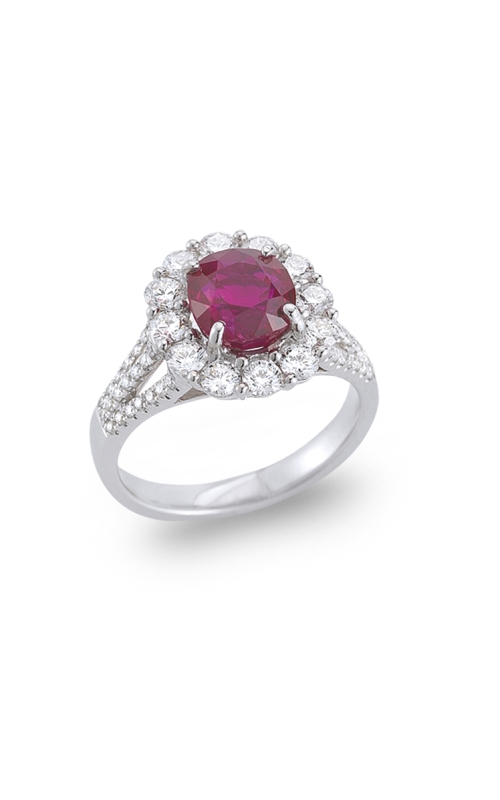 18K White Gold Ruby and Diamond Ring