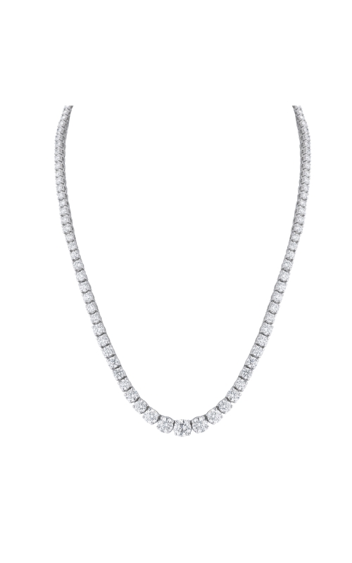 14K White Gold Tennis Necklace