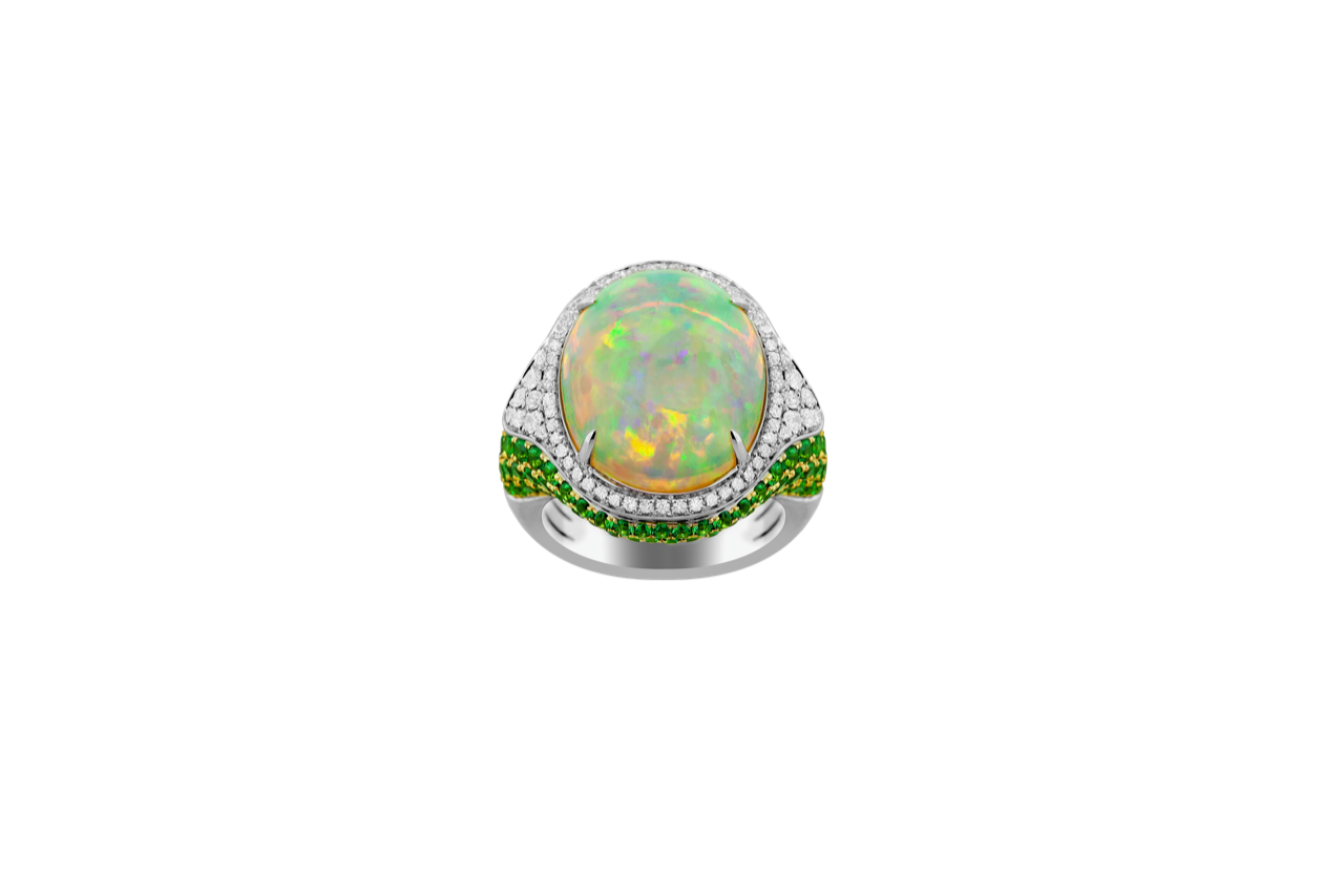 RI-18KWG D=.34 TSAVORITE=1.86 OPAL=6.21 RI-18KWG D=.34 TSAVORITE=1.86 OPAL=6.21