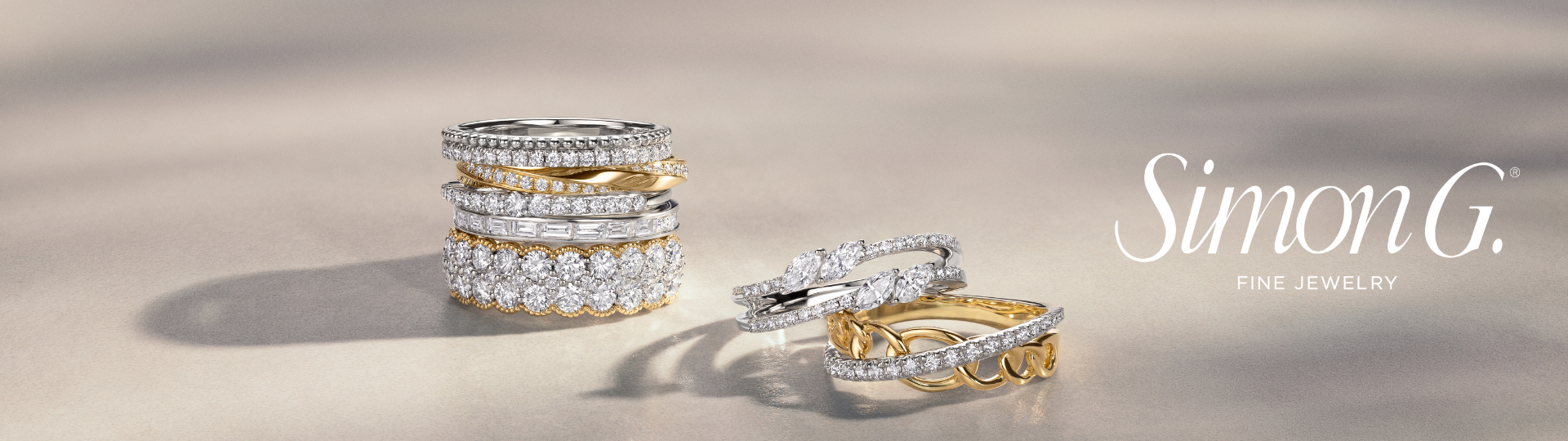 Merry Richards Bridal Event banner featuring engagement rings and wedding bands