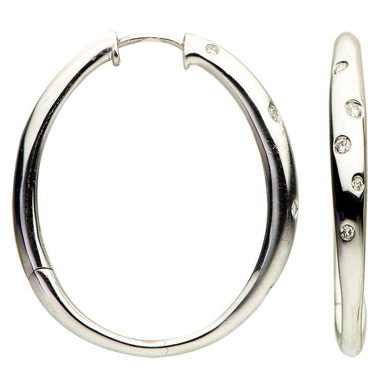 18KW DIAMOND HOOP EARRINGS 18KW DIAMOND HOOP EARRINGS