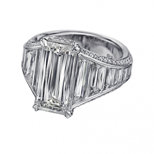 Christopher Designs Crisscut Emerald Ring 97C-EC