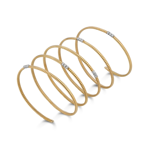 18k Yellow Gold and Diamond Wrap Bracelet