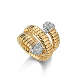 18k Yellow Diamond Gold Wring with Wrap