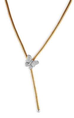 18k Yellow Gold Necklace with Butterfly Sliding Pendant