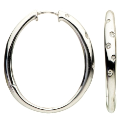 18KW DIAMOND HOOP EARRINGS 18KW DIAMOND HOOP EARRINGS