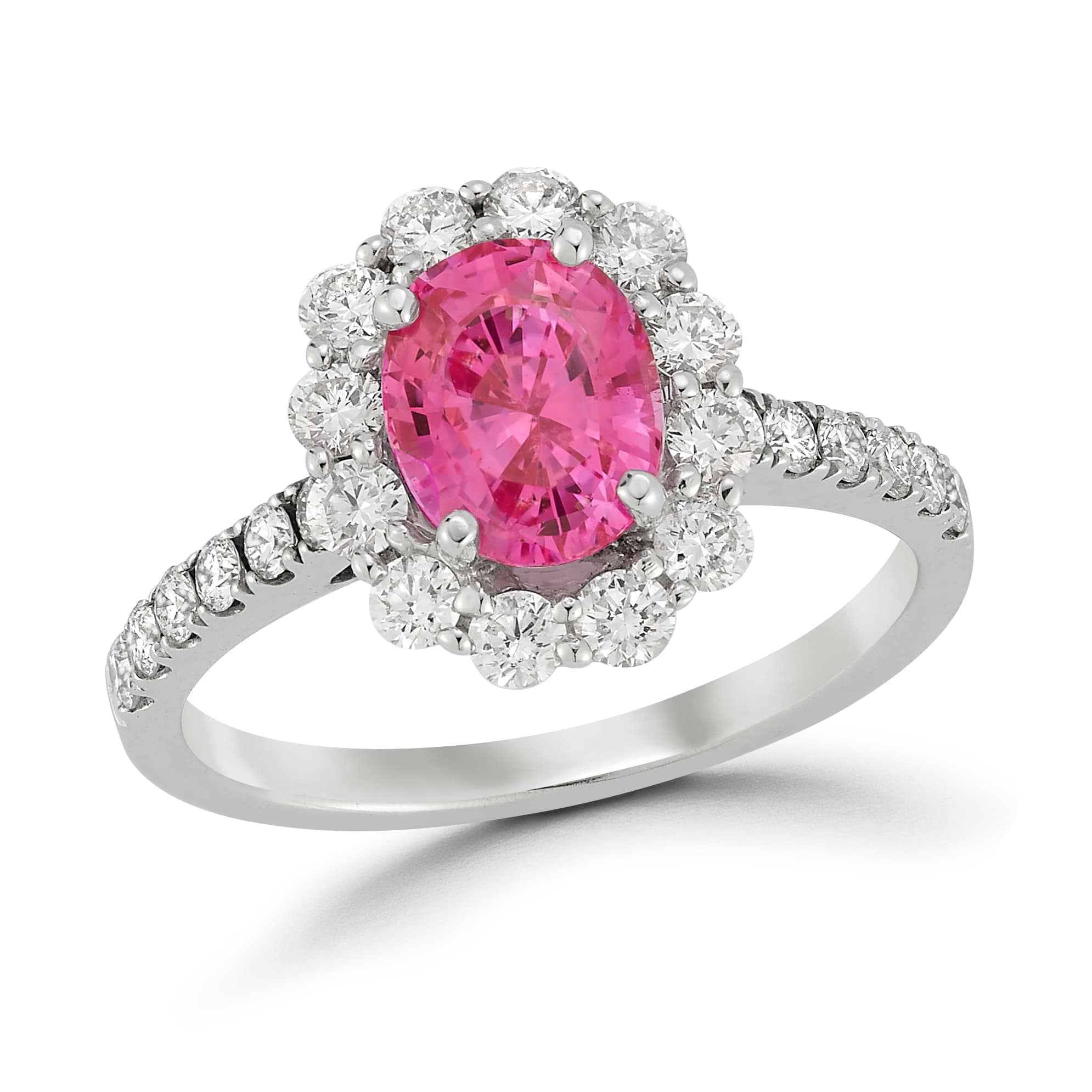 18K WHITE GOLD PINK SAPPHIRE RING =2.05 cts 18K WHITE GOLD PINK SAPPHIRE RING =2.05 cts