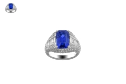 6.39ct Sapphire Diamond Ring - GIA certified